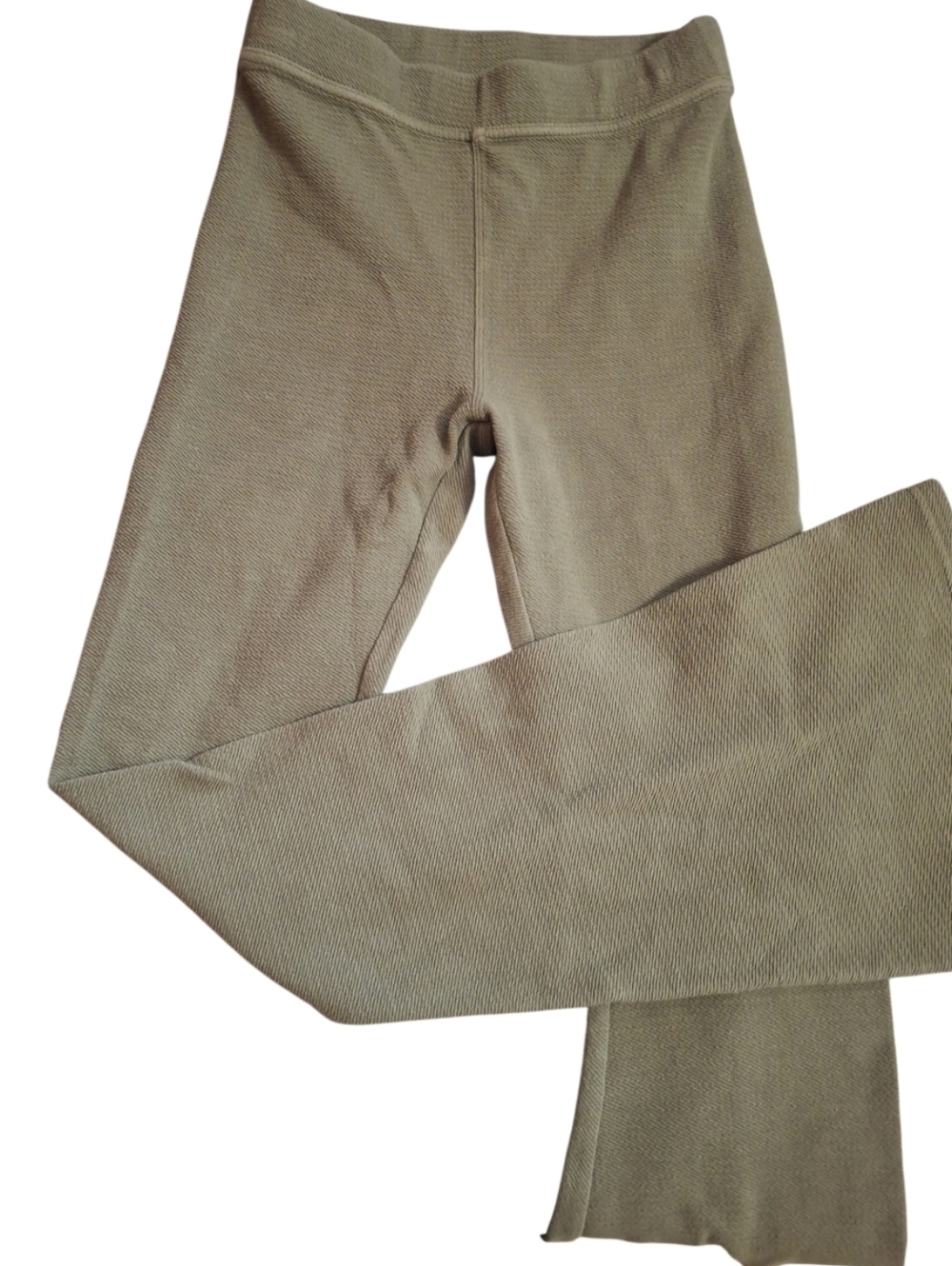 Aerie High Rise Flare Waffle Knit Leggings Olive Size Medium